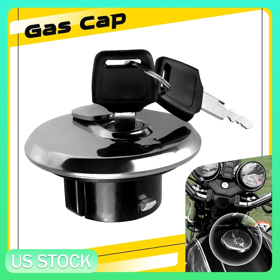 Tapa de gas universal para motocicleta tapa de tanque de combustible cubierta de aluminio con juego de 2 llaves de bloqueo Foto 1 de 4