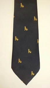 Vintage Alec Brook marineblaue Herrenkrawatte Löwe Sejant oder ähnliches Wappen Club Association, NEU - Bild 1 von 9