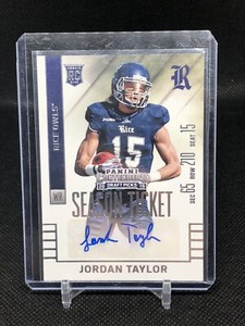 JORDAN TAYLOR 2015 Contenders Draft RC Rookie Auto Autograph #203 VIKINGS Rice