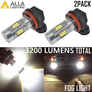 Alla Lighting 3200lm 6000K 27-LED H11 Fog Light Driving Bulbs Lamps Xenon White - Picture 1 of 10