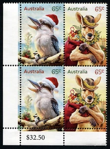 2024 Christmas Kangaroo Kookaburra LLC Value Block of Four Mint Stamp Australia - Foto 1 di 1