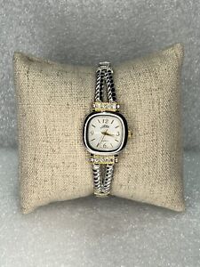 Alto Silver and Gold Plated Vintage Woman's Bracelet Watch New Batteries