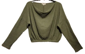Maglione donna Moa Moa Moa Cowl a maglia collo con fascia elastica taglia media verde - Foto 1 di 14