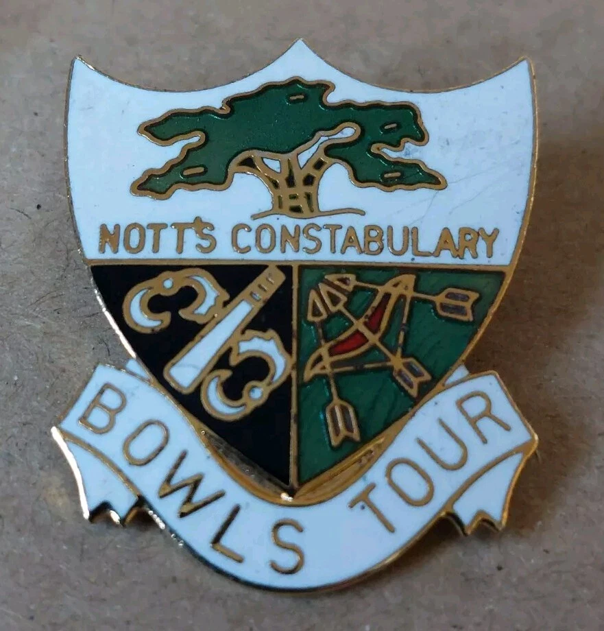 NOTTS CONSTABULARY BOWLS TOUR Vintage Enamel Pin Badge, Police Collectable - Image 1 of 2