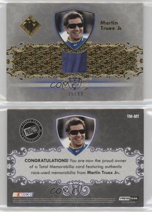 2012 Press Pass Total Memorabilia Single Swatch Gold /99 Martin Truex Jr #TM-MT