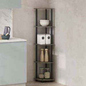 5 Tier Multipurpose Corner Display Rack Shelving Unit Storage Bedroom Bathroom - Picture 1 of 6
