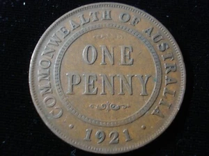 🔥🔥🔥  Australian Predecimal KGV 1921 Penny Gift Ideal X 1 Coin 🔥🔥🔥 - Picture 1 of 3