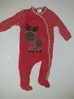 0-3m Baby Grow All In One Reindeer Christmas Red