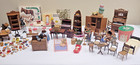 Hugh Lot Of Vtg Dollhouse Furniture 100 Pcs + Many Rooms & Food & Bakery & Kits