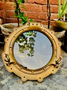 Nautical Antique Brass Port Hole 15" Maritime Wall Window Heavy Canal Boat - Picture 1 of 4