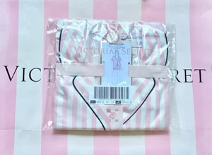 NEW Victoria’s Secret Satin Short Set Pajama Pj’s Pink Iconic Stripe Size XS - Picture 1 of 1