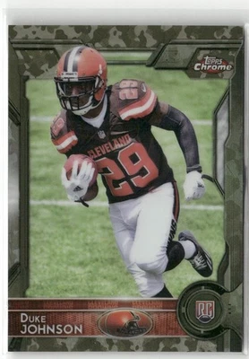 2015 Topps Chrome - Rookies Duke Johnson #140 Football at Chest (RC) Camo /499 - Image 1 of 2