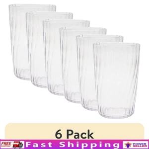 Paquete de 6 vasos remolinados acrílicos de 20 oz aptos para lavavajillas sin BPA uso en exteriores - Imagen 1 de 8