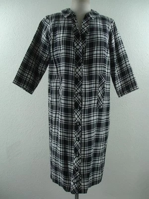 Vestido camisero a cuadros negro blanco para mujer talla L de colección años 60 Suzy Perette New York Foto 1 de 4