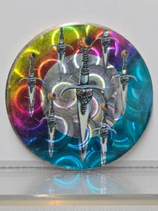 RARE Vintage 90s Holographic Metal Collectible POG - Picture 1 of 2