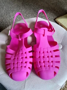Ladies Fuchsia Pink Jelly Shoes, Summer Sandals Size 6 Eu 39 New - Picture 1 of 6