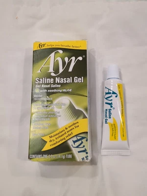 Носовой гель Ayr Saline, с успокаивающим алоэ, тюбик 0,5 унции срок годности 05/28 — новый - Изображение 1 из 4