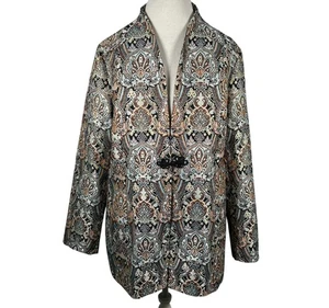 Soft Surroundings Venezia Paisley Metallic Jacket Elegant Evening Multi Size XL - Picture 1 of 10