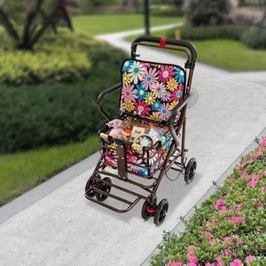 Shopping Cart, Foldable Shopping Cart, Foldable Shopping Cart with Seat - Picture 1 of 18
