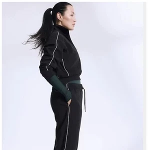 Sudadera corta Athleta Forever polar 1/2 cremallera | Negra | Talla grande Nueva con etiquetas - Imagen 1 de 6