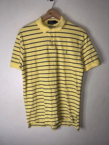 Camisa Polo Ralph Lauren Vintage Para Hombre Mediana Amarillo Rayas 20x30   - Imagen 1 de 6