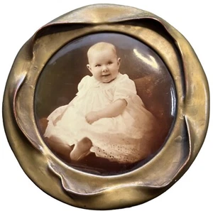 Antique 8" Celluloid Photograph Portrait Molded Frame Memorial Child Rubino Bro - Picture 1 of 3