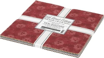 Letvin 6 street cotton layer cake 10 Square reproduction fabric Kaufman quilting - Image 1 of 2