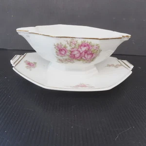 * SAUCIER SAUCIERE PORCELAINE LIMOGES FRANCE PETITES FLEURS ROSES - Bild 1 von 5