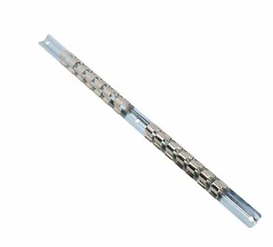 1/2" Drive Socket Rail Storage Holder Organiser Clips For 14 Sockets 1 Rail - Picture 1 of 4