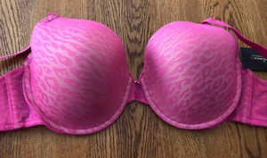 Frederick's Of Hollywood Pink/Nude Untameable Boost Push-Up Bra 36DD NWT - Picture 1 of 4
