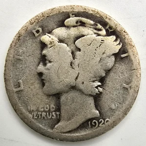1920 S Mercury Dime G Lo classifichi! Moneta tipo argento 90% spedizione gratuita! - Foto 1 di 4