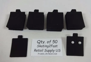 1.5" x 1.75" Black Plain Felt Puffed Earring Cards Hold Qty. 50  - Picture 1 of 7