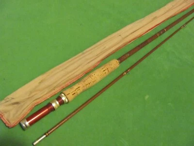 1) VINTAGE WRIGHT & MCGILL "3A" 8’ 6" CAÑA DE DOS PIEZAS CON CALCETÍN DE VARILLA. Foto 1 de 4