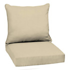 Outdoor Patio Lounge Chair Cushion 2-Piece 24" x 24" Beige UV-Resistant Fabric