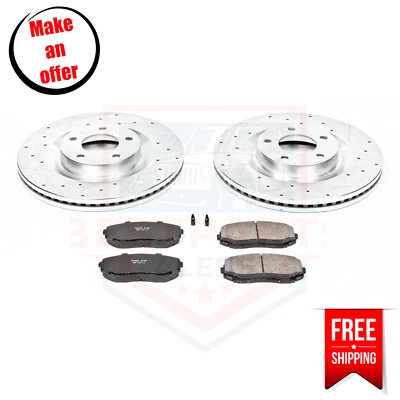 Powerstop K3057 Brake Disc and Pad Kit 2-wheel set front for 2010-2014 Ford Edge - Image 1 of 2