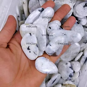 Lote de 20 piezas al por mayor de piedras preciosas de palma de piedra lunar natural Ranibow para hacer joyas - Imagen 1 de 7