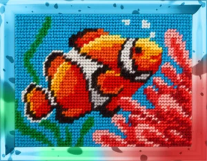 DIY bedrucktes Gobelin-Set "Korallenriffe", Nadelspitzen-Set - Bild 1 von 3