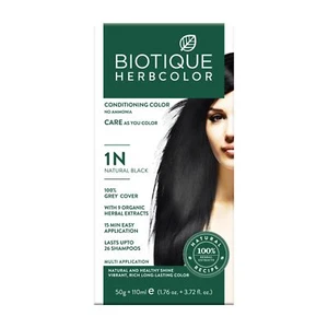 Biotique Herbcolor Condizionante Colore Capelli Sano Naturale Nero 1N 160ml - Foto 1 di 3