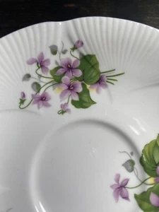 Vintage Royal Albert Soft Purple Violets Flowers Saucer Only Bone China Lavender - Picture 1 of 3