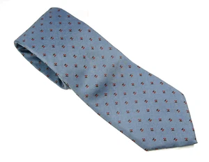 DON LOPER Beverly Hills Neck Tie BUSINESS BLUE Red Dot Necktie Vintage 100% Silk - Picture 1 of 5