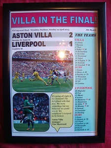 Aston Villa 2 Liverpool 1 - 2015 FA Cup semi-final - framed print - Picture 1 of 2