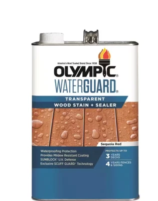 WaterGuard 1 gal. Sellador y mancha de madera transparente rojo secuoya Foto 1 de 4