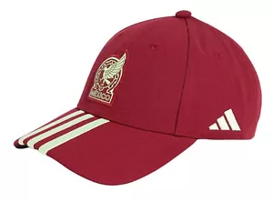 Adidas Unisex Mexiko Kappen Mütze Burgund Fußball Freizeit Hüte Kappe IP4063 - Bild 1 von 7