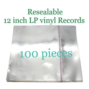 Resealable Outer Plastic Sleeves for 12 inch LP Records 12" vinyl 100 pieces - Picture 1 of 3