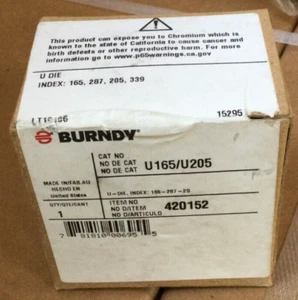 Matriz en U de acero inoxidable Burndy U165/U205, índice 165, 205 - Imagen 1 de 3