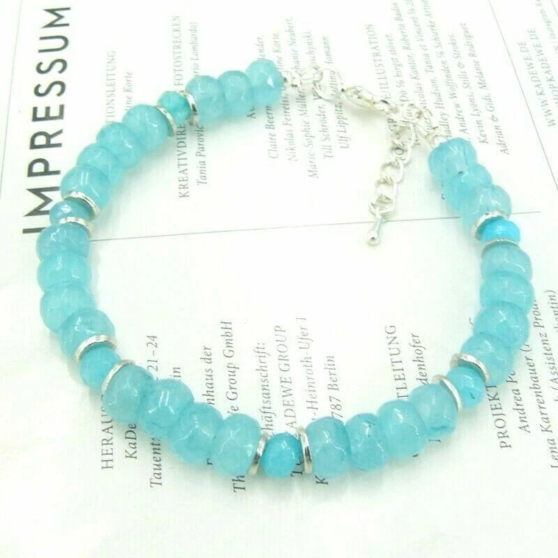 BAILYSBEADS wunderschönes designer Aquamarin-Armband Armkettchen 20,5cm H76 - Bild 1 von 1