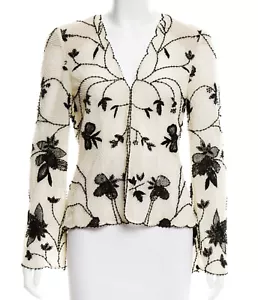 Blazer Sera Vintage Giorgio Armani Completamente Perline Ricamato Champagne 44 - Foto 1 di 9