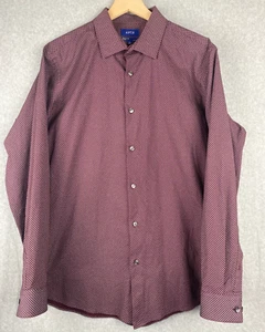 APT 9 Men's Dress Shirt Slim Fit Premier Flex 16.5 34/35 Burgundy - Picture 1 of 6