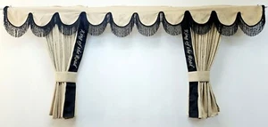 Tende oscuranti BEIGE stile olandese + gancio ricamato SCANIA R S - Foto 1 di 5