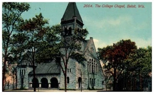 Vintage 1912 Beloit Wisconsin , The College Chapel Postcard - P45 - #19 - Picture 1 of 2